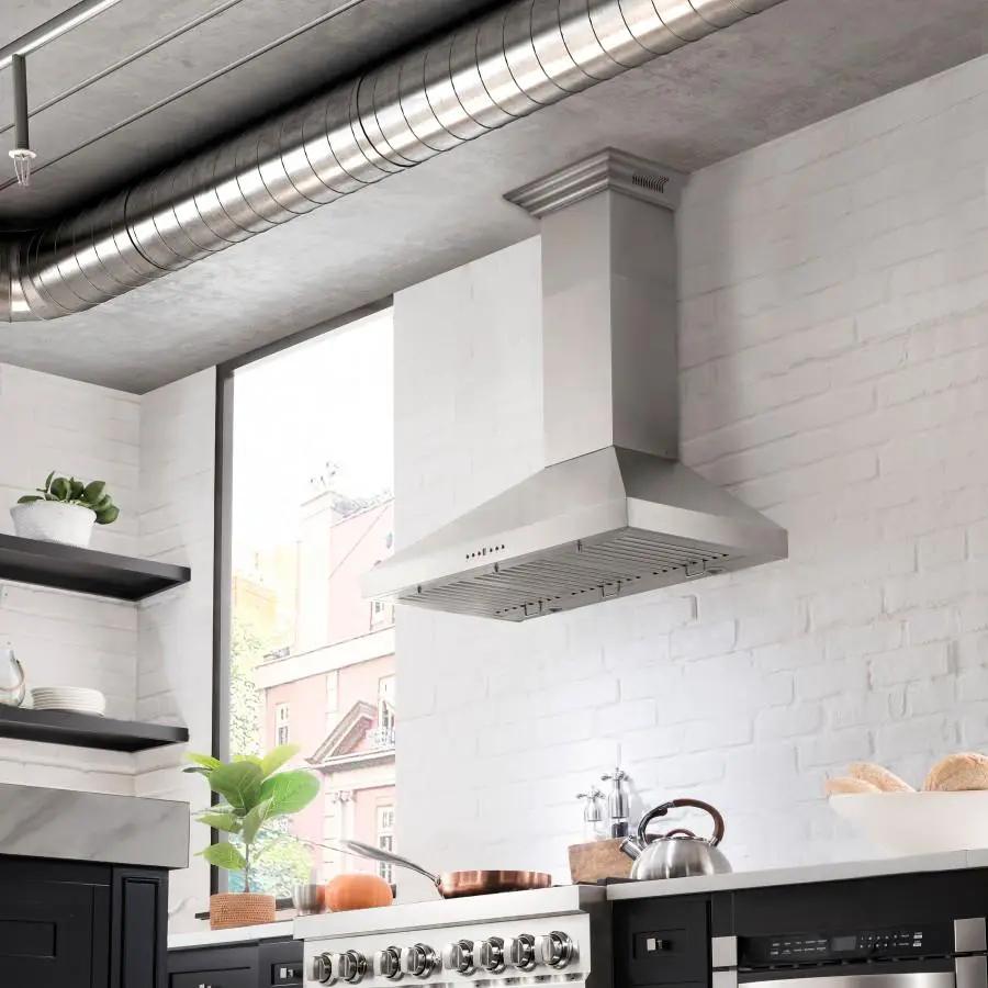 ZLINE 48" Wall Range Hood, Built-in CrownSound® Bluetooth Speakers, KL3CRN-BT-48 by Farmhouse Kitchen and Bath