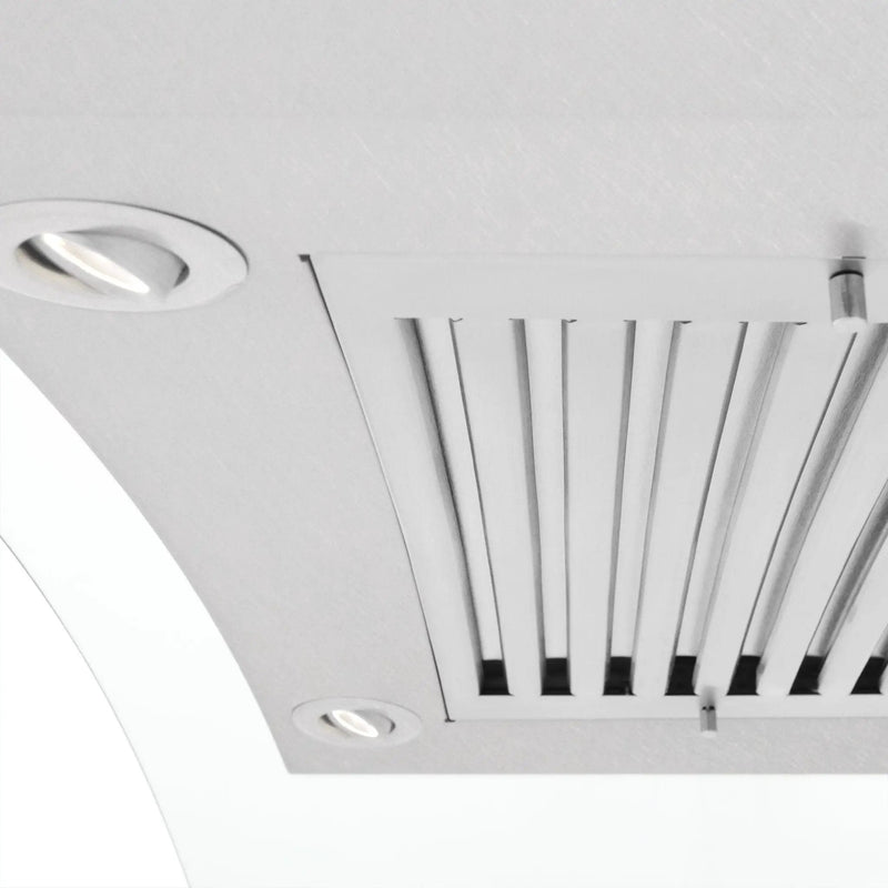 ZLINE 48" Wall Range Hood, Snow Finish Stainless & Glass, 8KN4S-48 by Farmhouse Kitchen and Bath