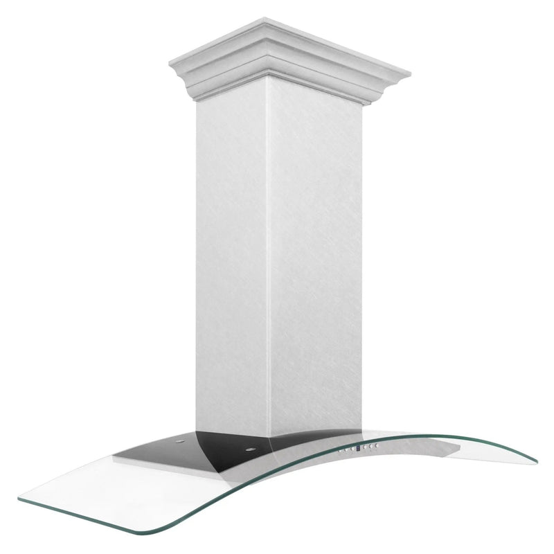 ZLINE 48" Wall Range Hood, Snow Finish Stainless & Glass, 8KN4S-48 by Farmhouse Kitchen and Bath