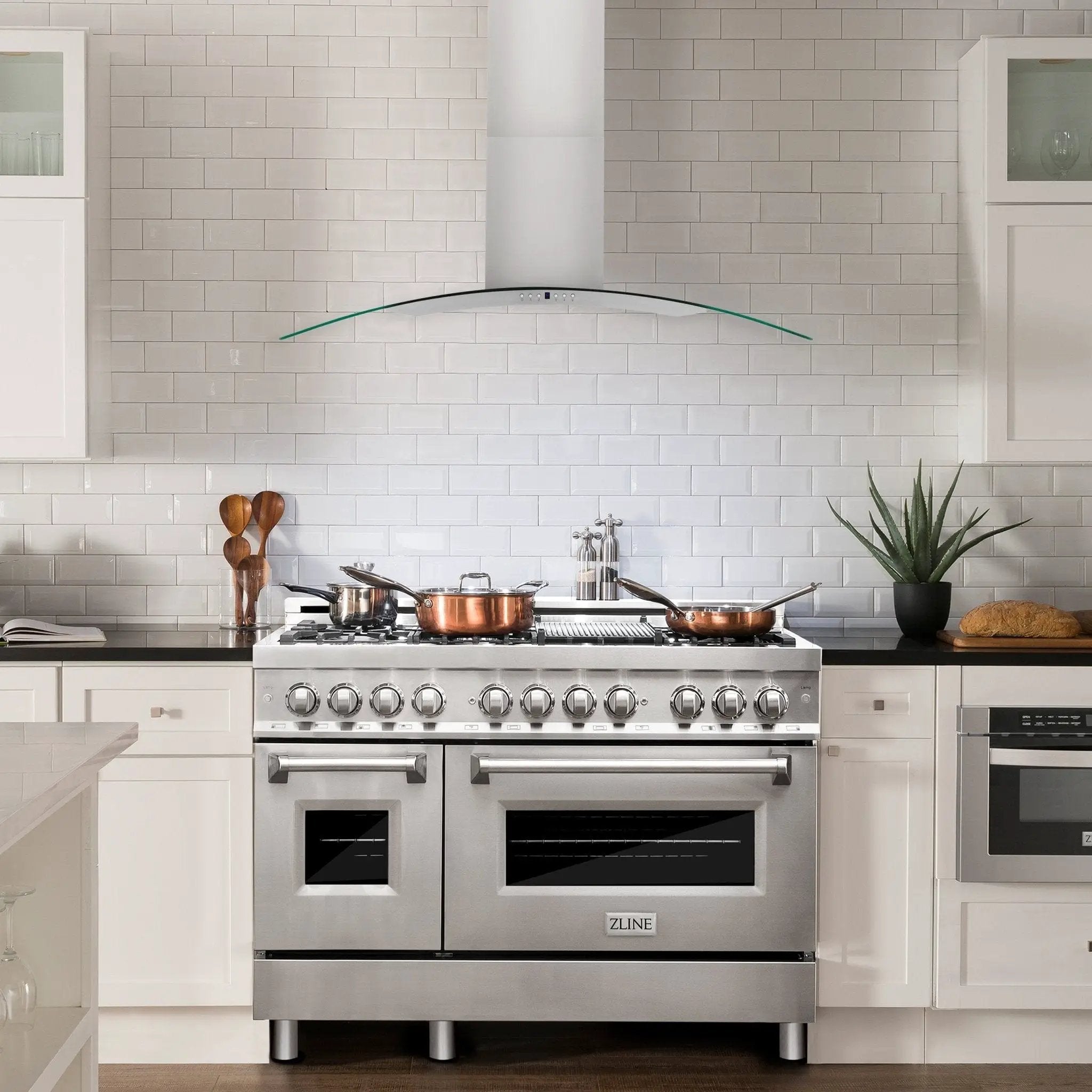 ZLINE 48" Wall Range Hood, Stainless Steel, Glass, KN4-48 by Farmhouse Kitchen and Bath