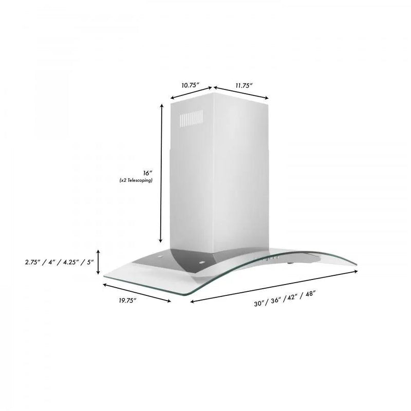 ZLINE 48" Wall Range Hood, Stainless Steel, Glass, KN4-48 by Farmhouse Kitchen and Bath