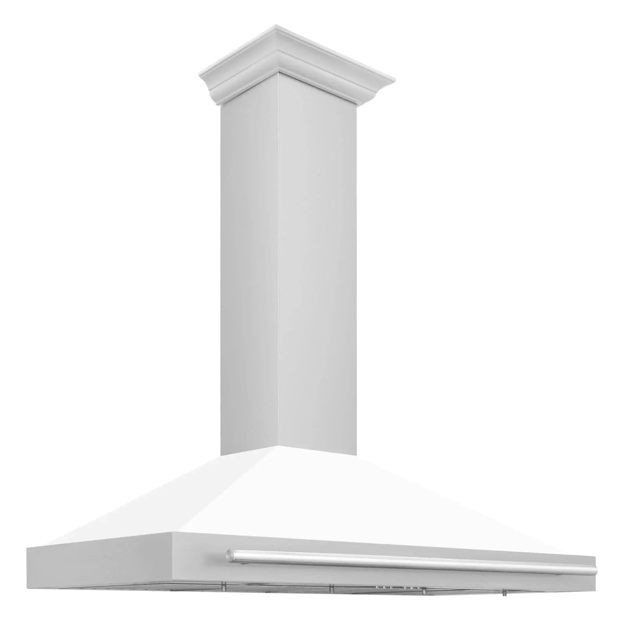 ZLINE 48" White Matte Range Hood, Stainless Steel Handle KB4SNX-WM-48 by Farmhouse Kitchen and Bath