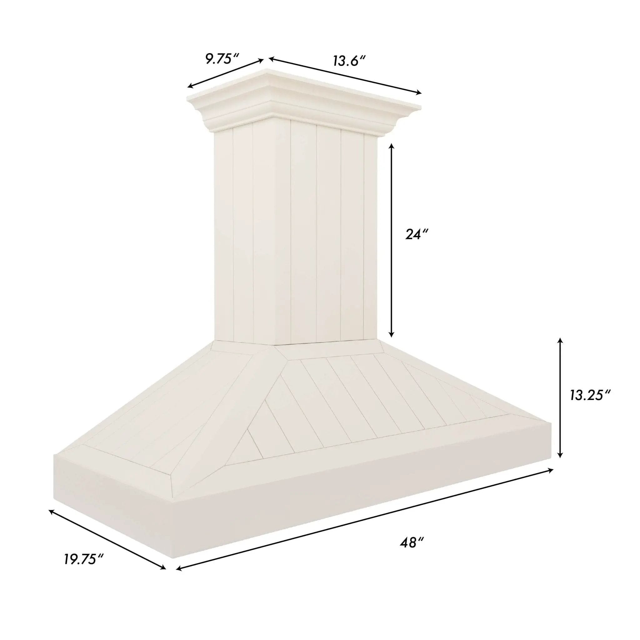 ZLINE 48" Wooden Wall Mount Range Hood in Cottage White, KPTT-48 by Farmhouse Kitchen and Bath