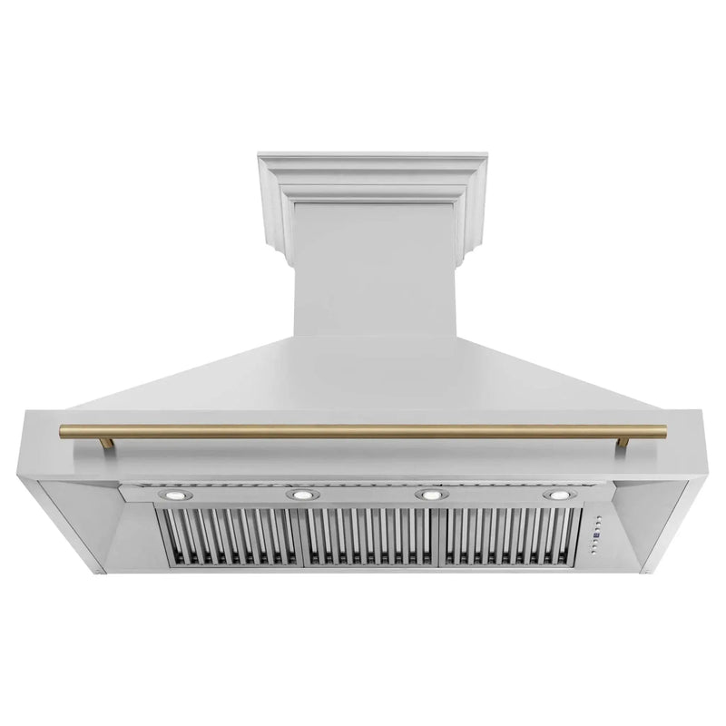 ZLINE 48"Stainless Steel Range Hood, White Matte Shell, 8654STZ-48-CB by Farmhouse Kitchen and Bath