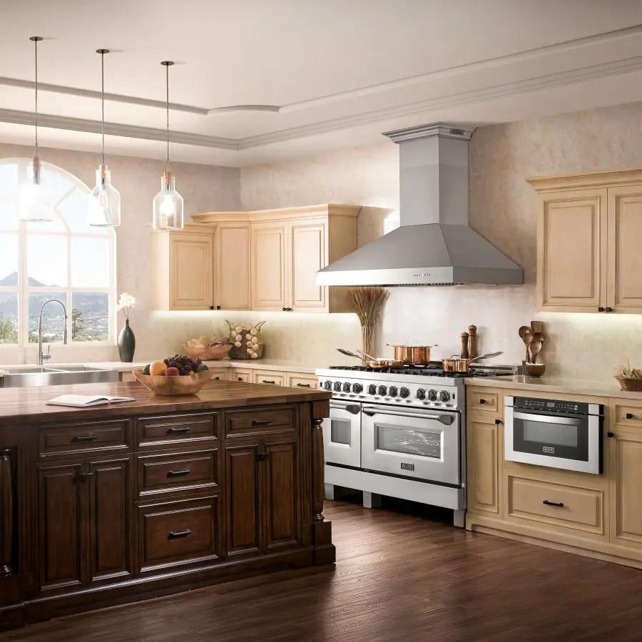 ZLINE 54" Professional Wall Range Hood, Built-in CrownSound® Bluetooth Speakers, 697CRN-BT-54 by Farmhouse Kitchen and Bath