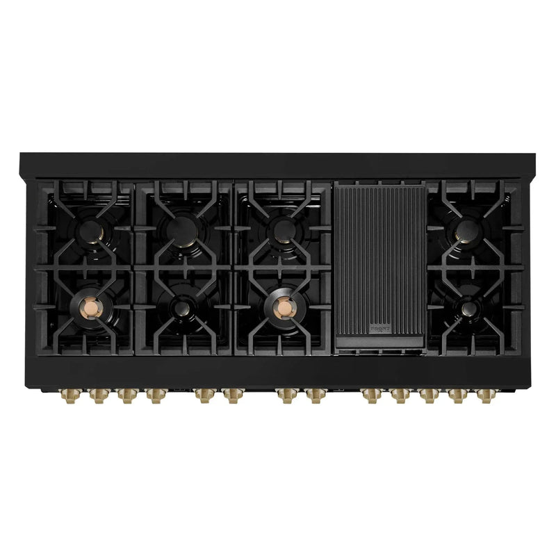 ZLINE 60" Autograph Dual Fuel Range, Black Stainless, RABZ-60-CB by Farmhouse Kitchen and Bath