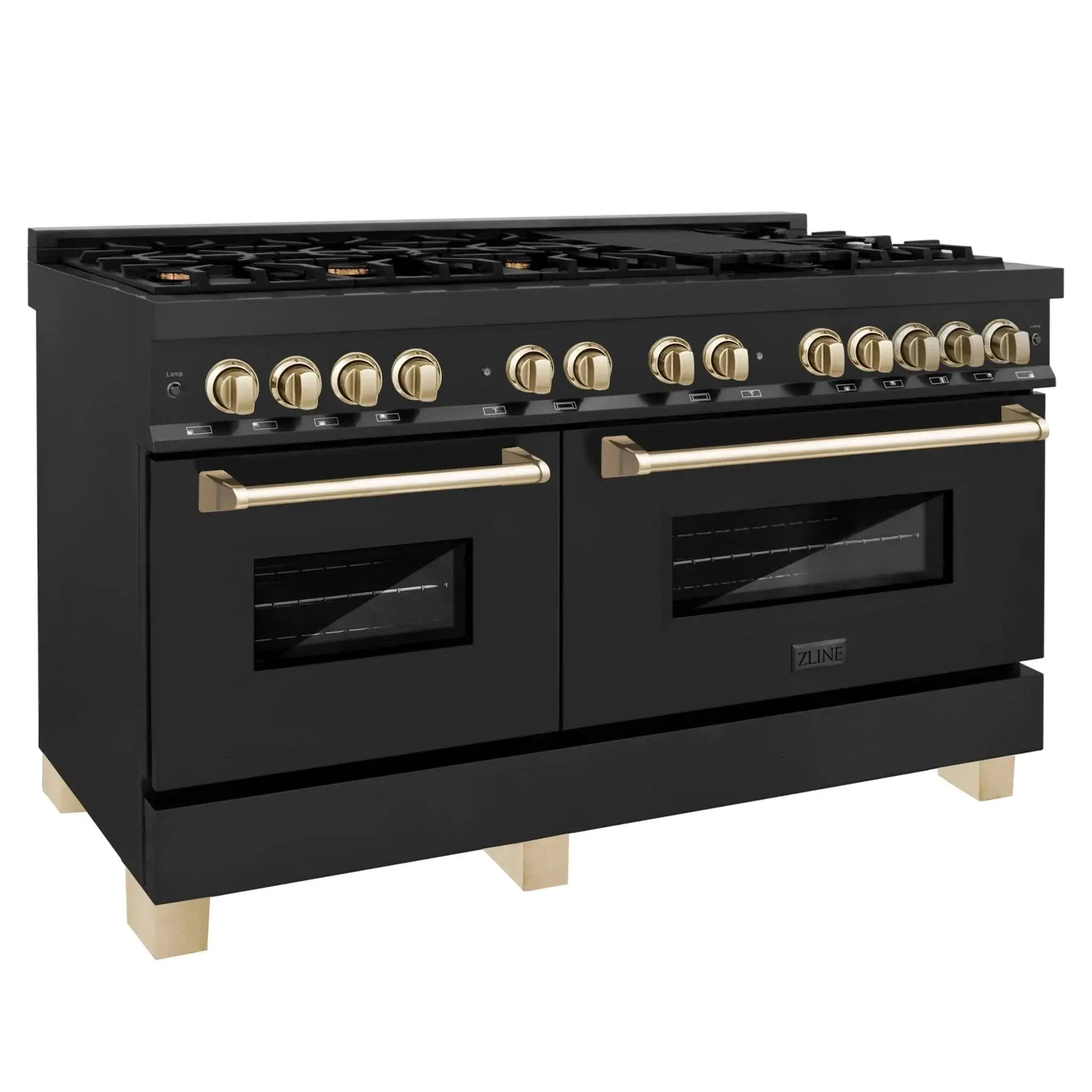 ZLINE 60" Autograph Dual Fuel Range, Black Stainless, RABZ-60-G by Farmhouse Kitchen and Bath