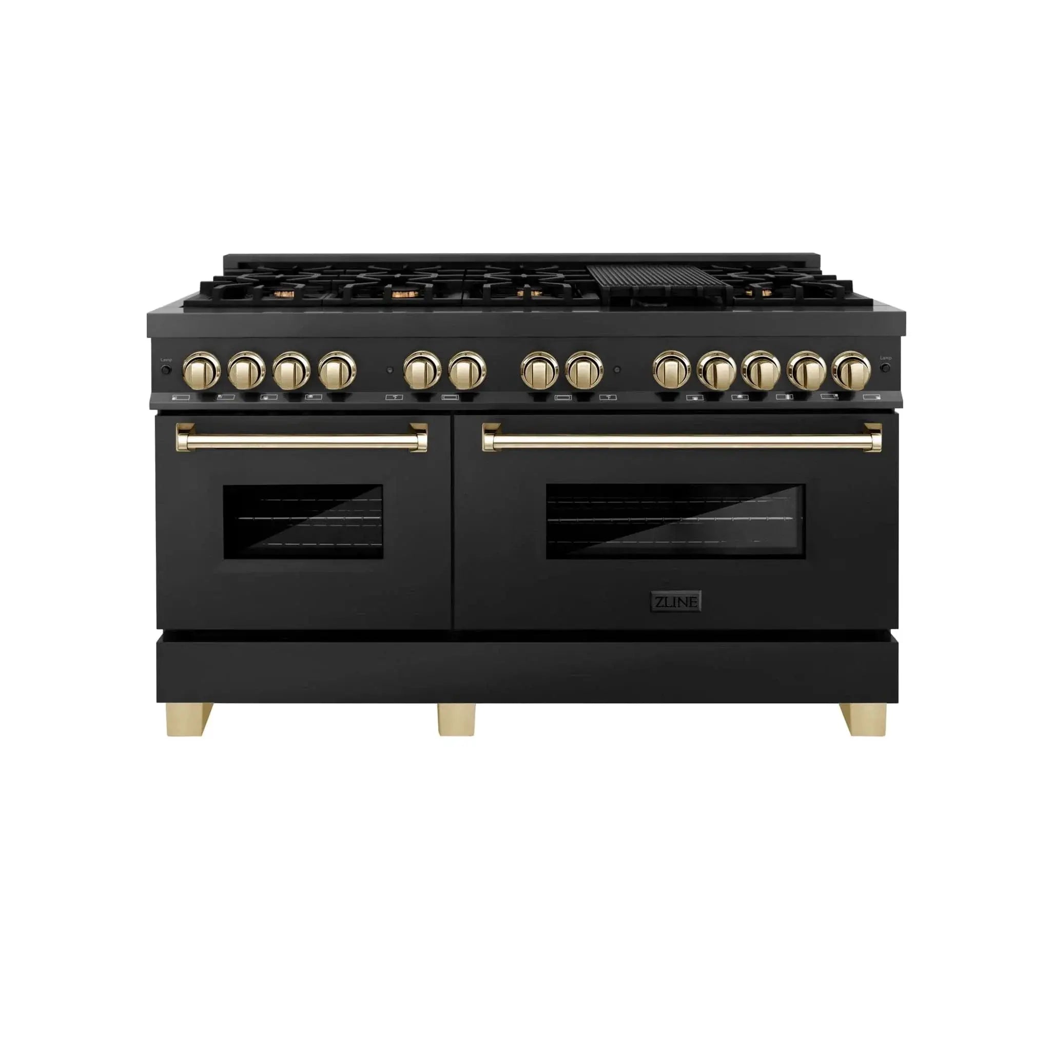 ZLINE 60" Autograph Dual Fuel Range, Black Stainless, RABZ-60-G by Farmhouse Kitchen and Bath