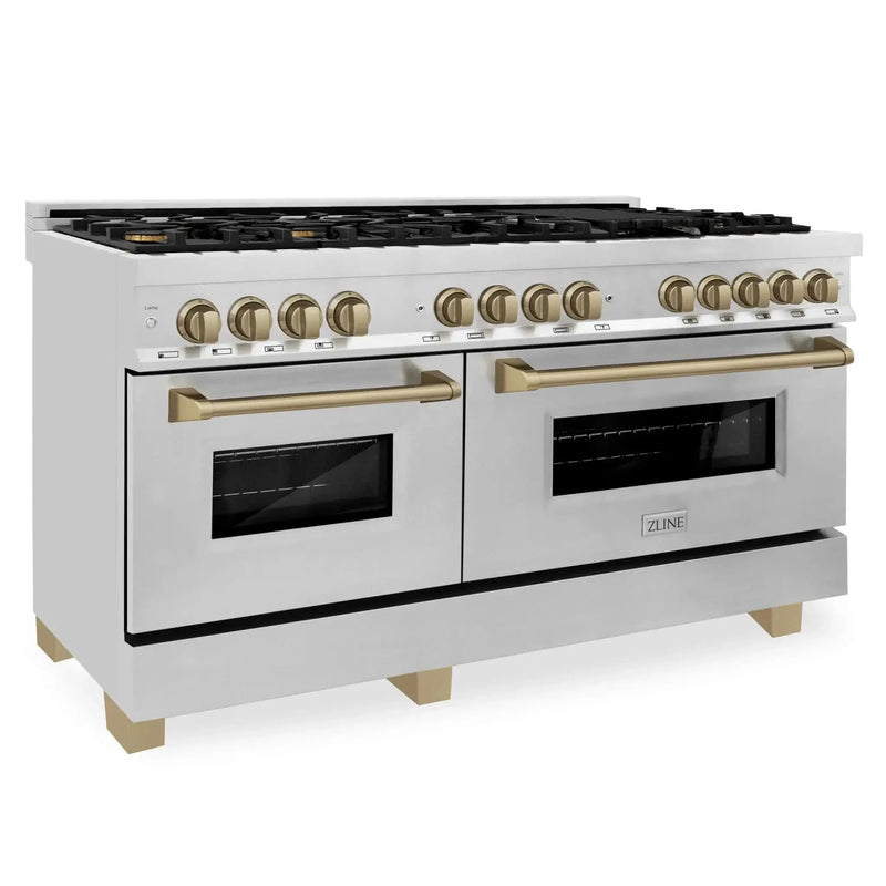 ZLINE 60" Autograph Edition, 7.4 cu. ft. Dual Fuel Range, RAZ-60-CB by Farmhouse Kitchen and Bath