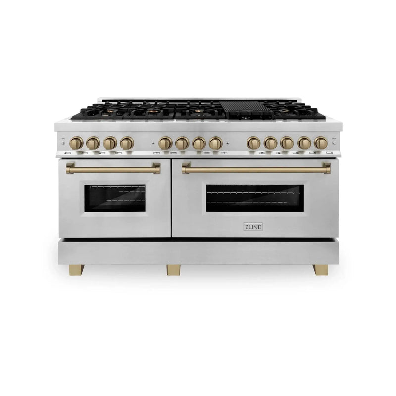ZLINE 60" Autograph Edition, 7.4 cu. ft. Dual Fuel Range, RAZ-60-CB by Farmhouse Kitchen and Bath