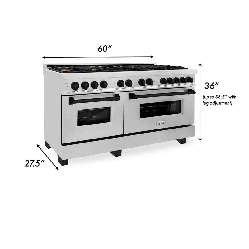 ZLINE 60" Autograph Edition, 7.4 cu. ft. Dual Fuel Range, RAZ-60-G by Farmhouse Kitchen and Bath