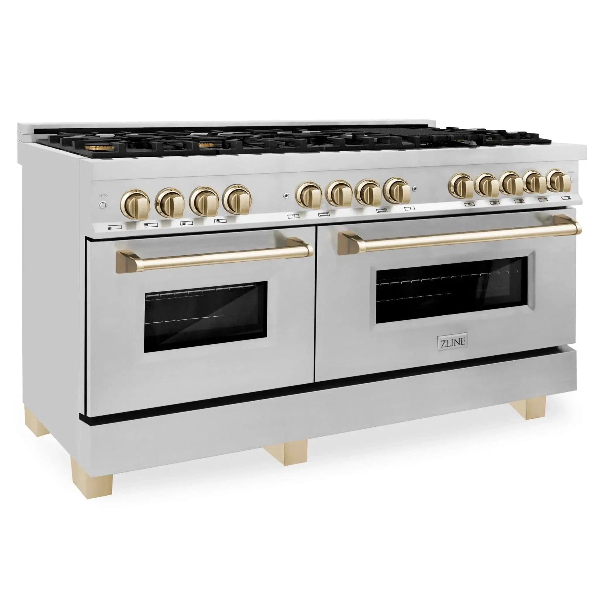 ZLINE 60" Autograph Edition, 7.4 cu. ft. Dual Fuel Range, RAZ-60-G by Farmhouse Kitchen and Bath
