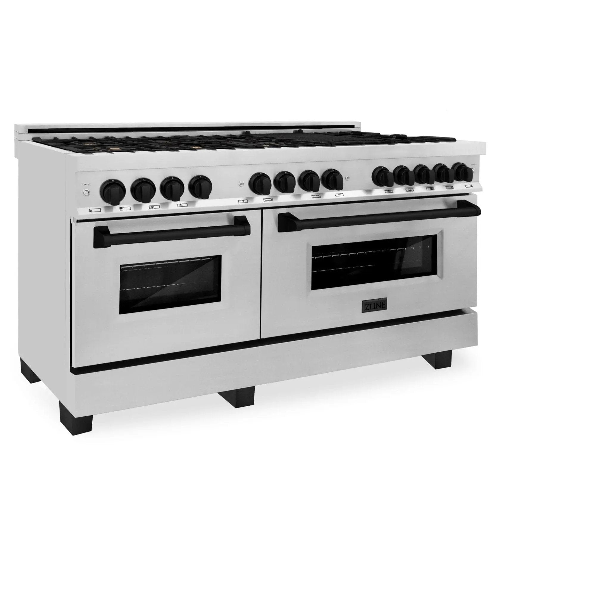 ZLINE 60" Autograph Edition, 7.4 cu. ft. Dual Fuel Range, RAZ-60-MB by Farmhouse Kitchen and Bath