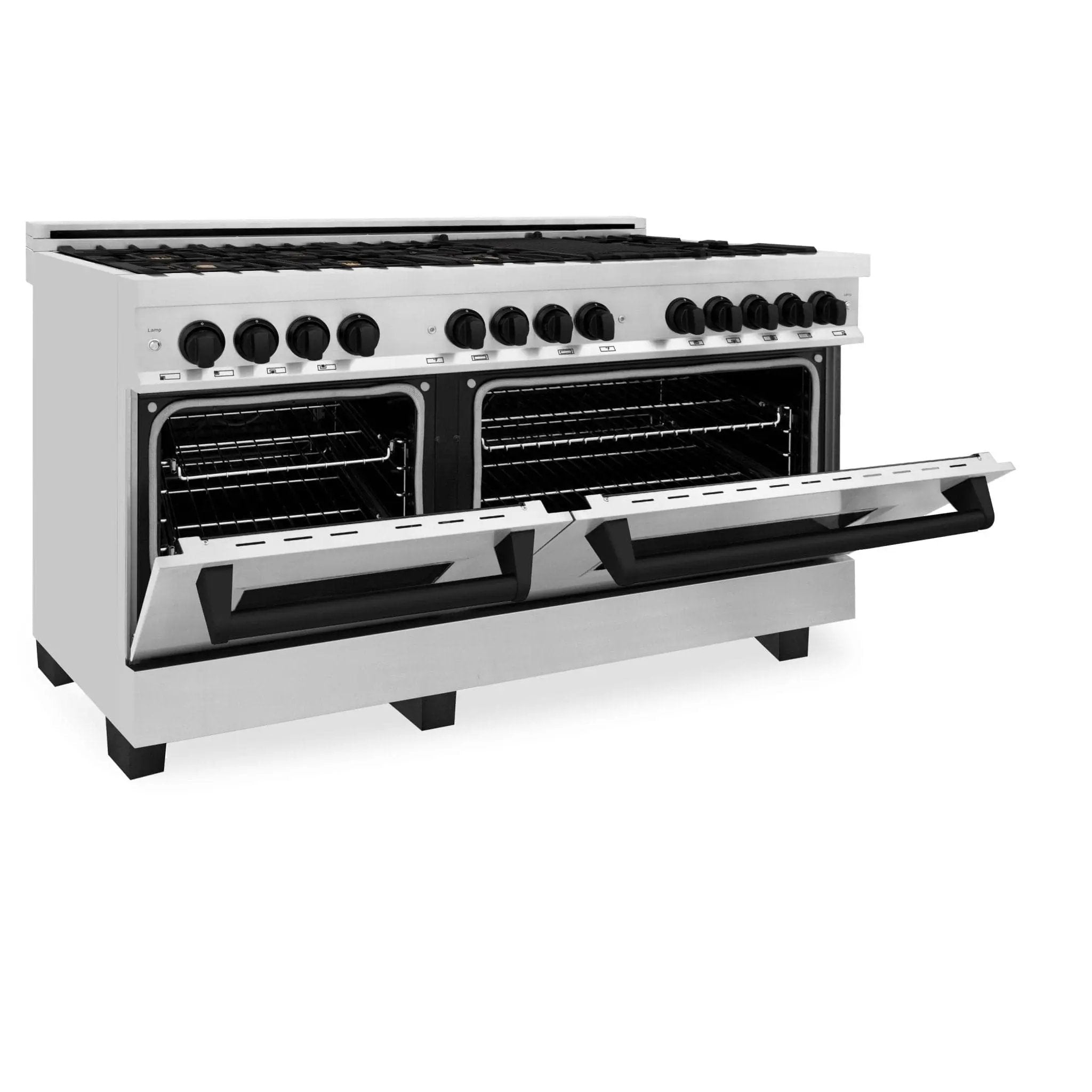 ZLINE 60" Autograph Edition, 7.4 cu. ft. Dual Fuel Range, RAZ-60-MB by Farmhouse Kitchen and Bath