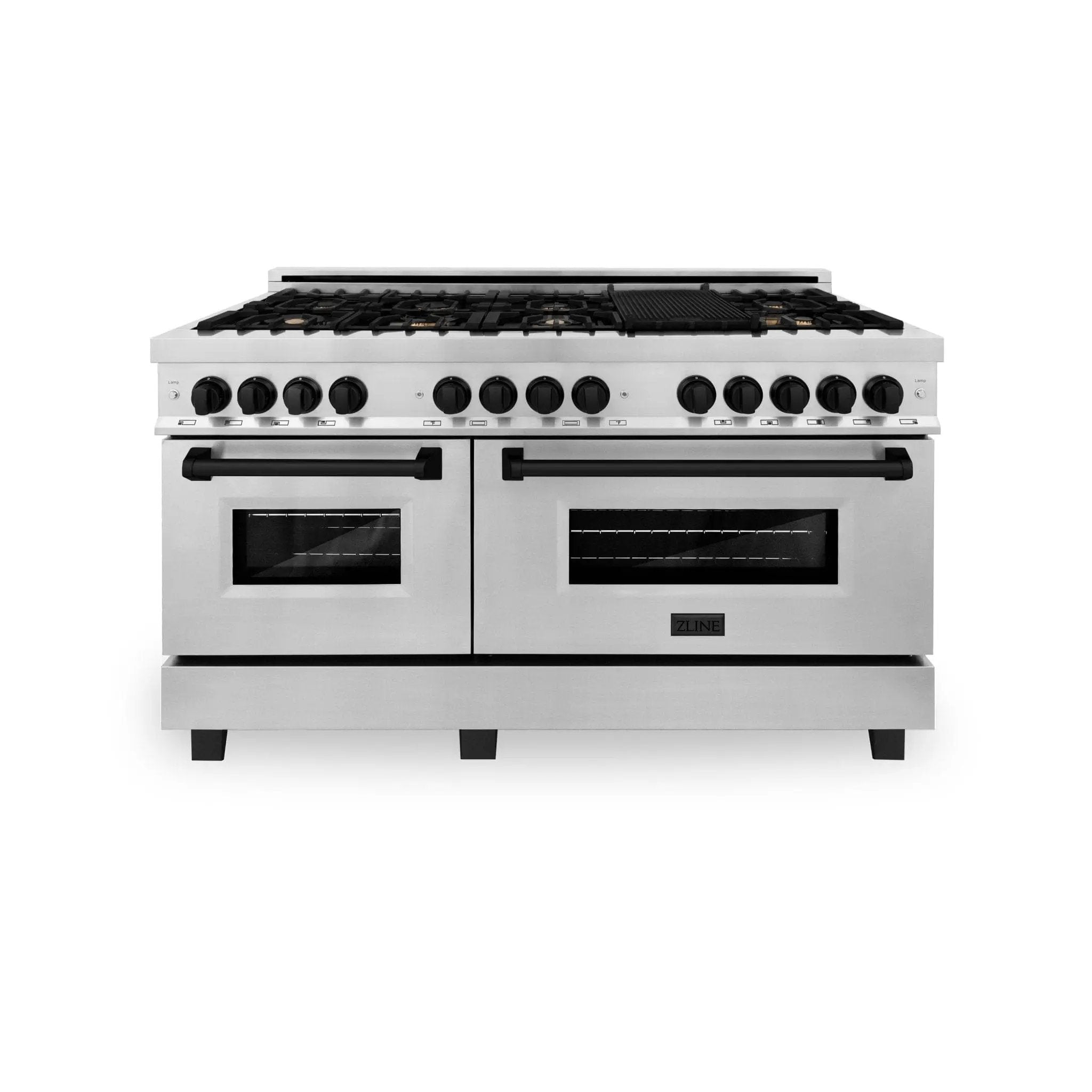 ZLINE 60" Autograph Edition, 7.4 cu. ft. Dual Fuel Range, RAZ-60-MB by Farmhouse Kitchen and Bath