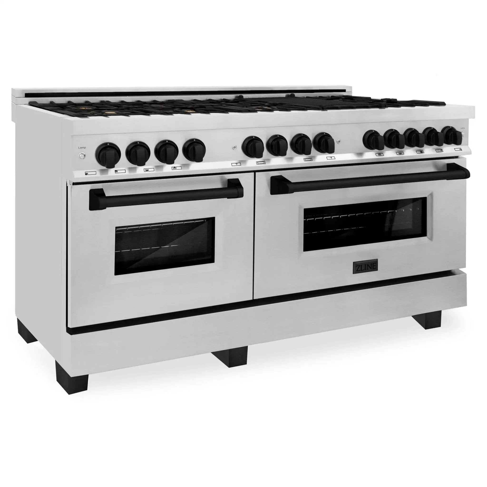 ZLINE 60" Autograph Edition, 7.4 cu. ft. Dual Fuel Range, RAZ-60-MB by Farmhouse Kitchen and Bath