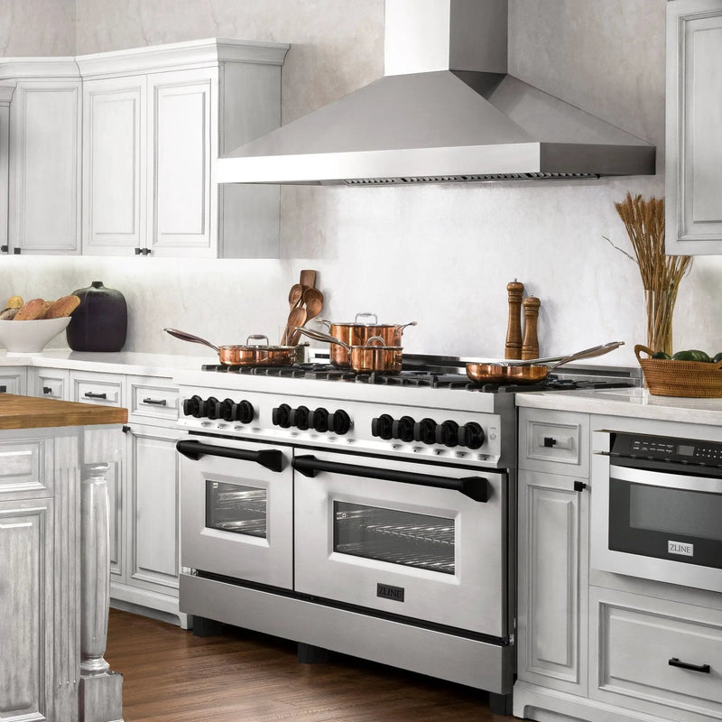 ZLINE 60" Autograph Edition, 7.4 cu. ft. Dual Fuel Range, RAZ-60-MB by Farmhouse Kitchen and Bath