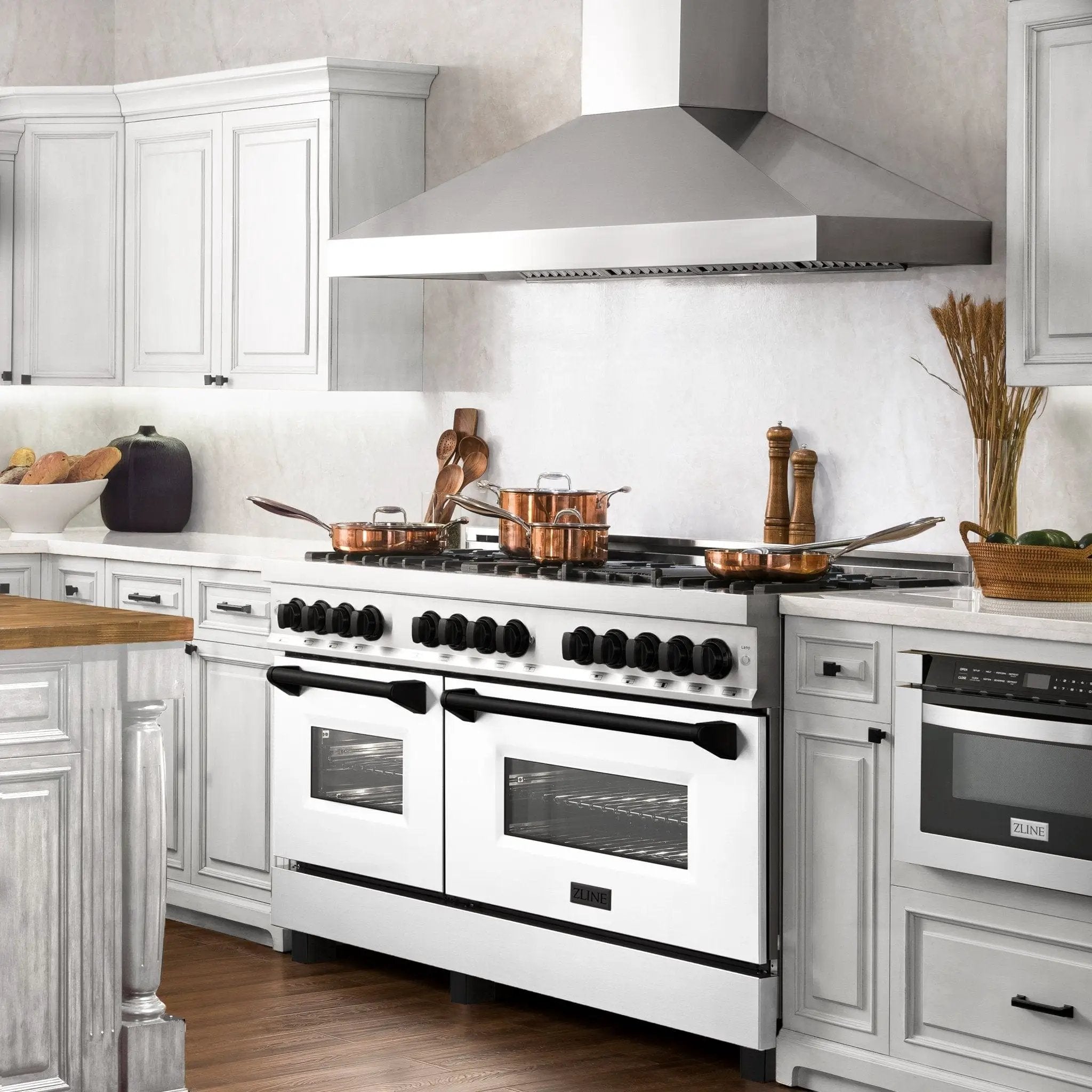 ZLINE 60" Autograph Edition, 7.4 cu. ft. Dual Fuel Range, RAZ-WM-60-MB by Farmhouse Kitchen and Bath