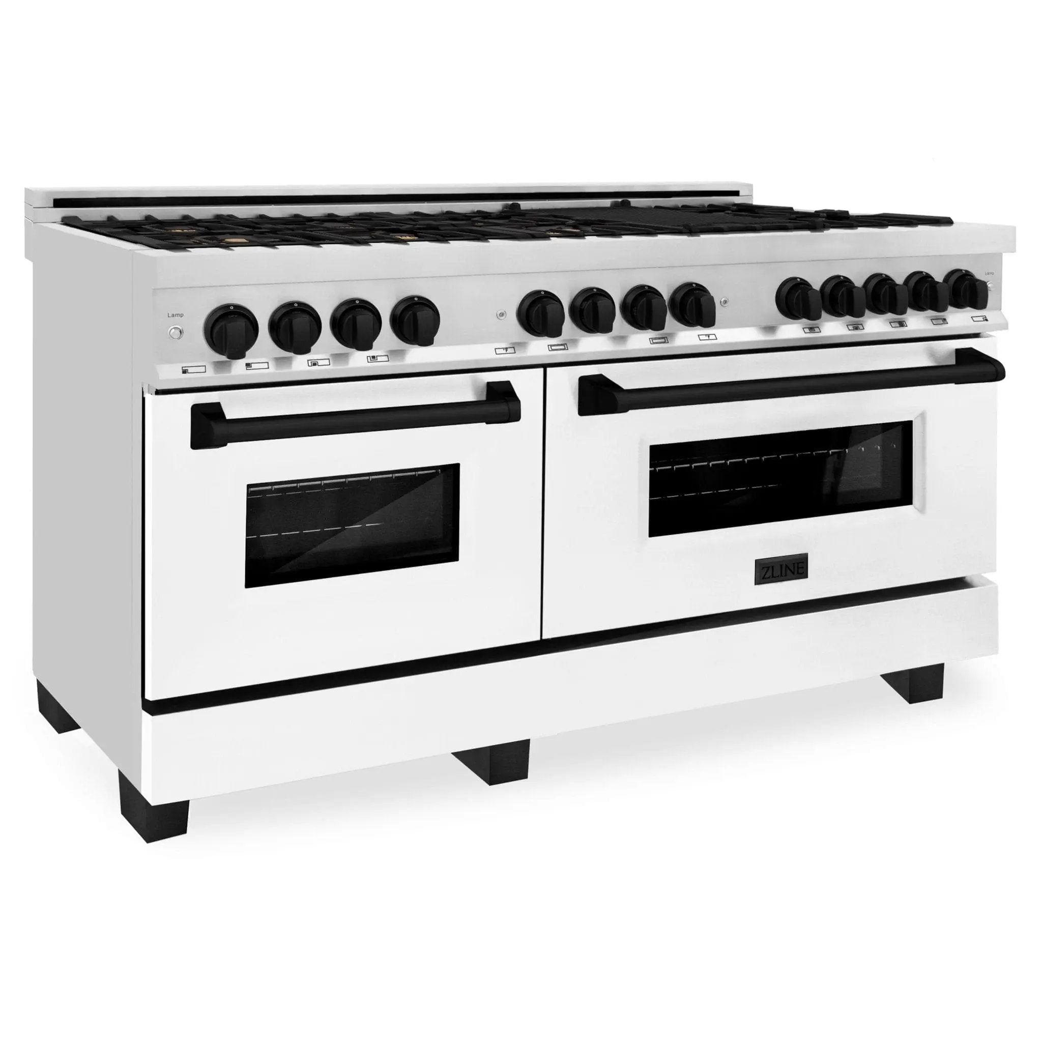 ZLINE 60" Autograph Edition, 7.4 cu. ft. Dual Fuel Range, RAZ-WM-60-MB by Farmhouse Kitchen and Bath