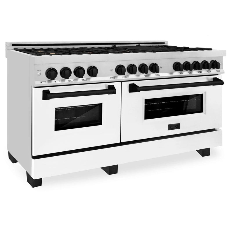ZLINE 60" Autograph Edition, 7.4 cu. ft. Dual Fuel Range, RAZ-WM-60-MB by Farmhouse Kitchen and Bath