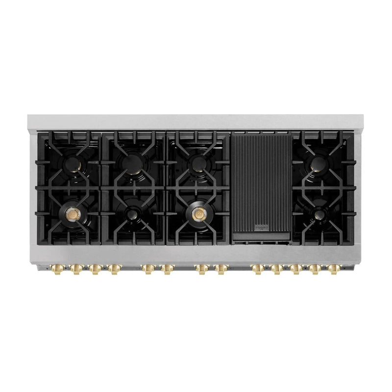 ZLINE 60" Autograph Edition Dual Fuel Range, DuraSnow, RASZ-SN-60-G by Farmhouse Kitchen and Bath