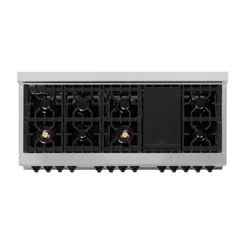 ZLINE 60" Autograph Edition Dual Fuel Range, DuraSnow, RASZ-SN-60-MB by Farmhouse Kitchen and Bath