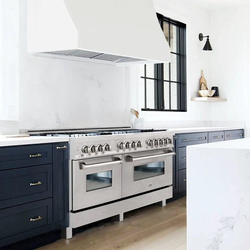 ZLINE 60" Dual Fuel Range, DuraSnow Stainless, RAS-SN-60 by Farmhouse Kitchen and Bath