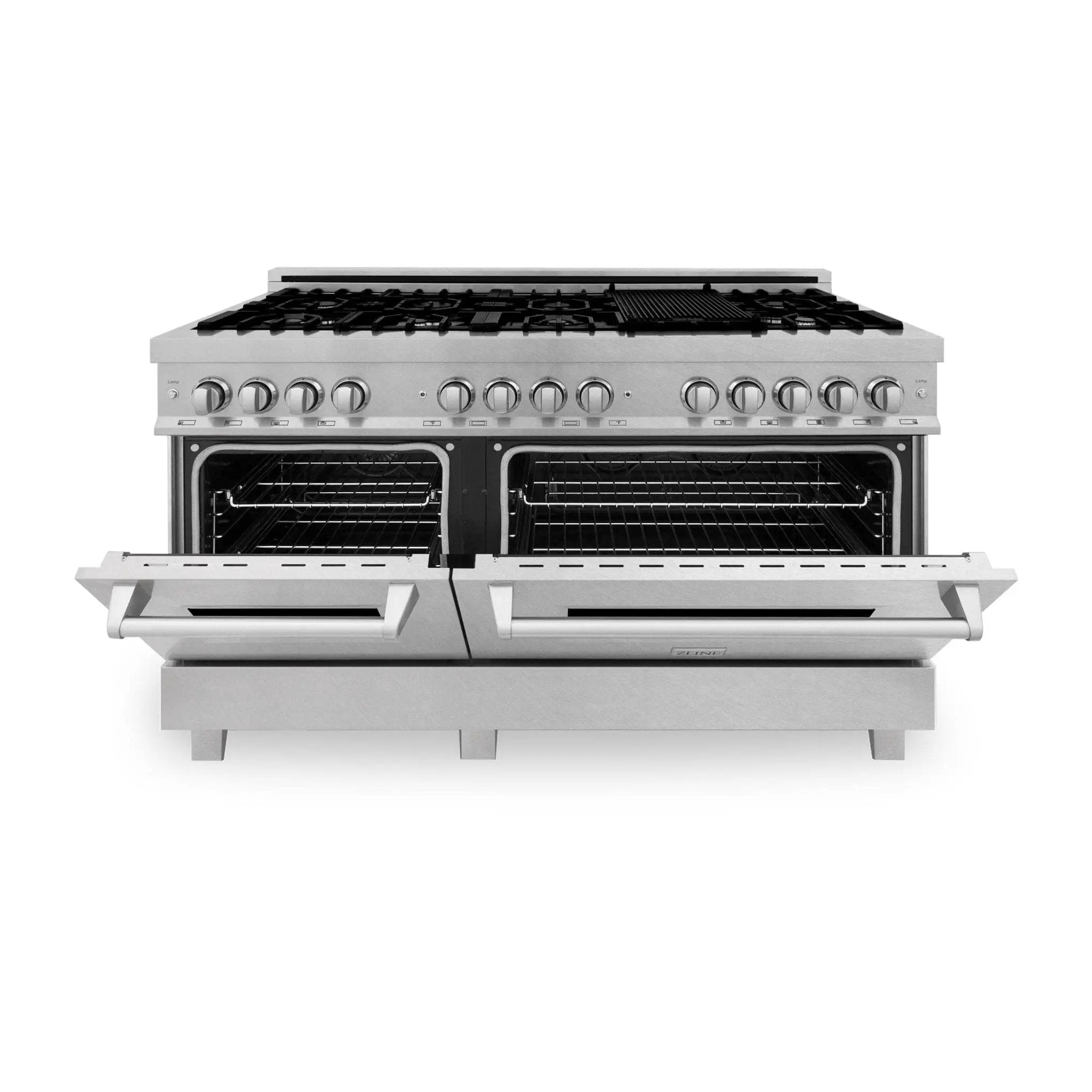 ZLINE 60" Dual Fuel Range, DuraSnow Stainless, RAS-SN-60 by Farmhouse Kitchen and Bath