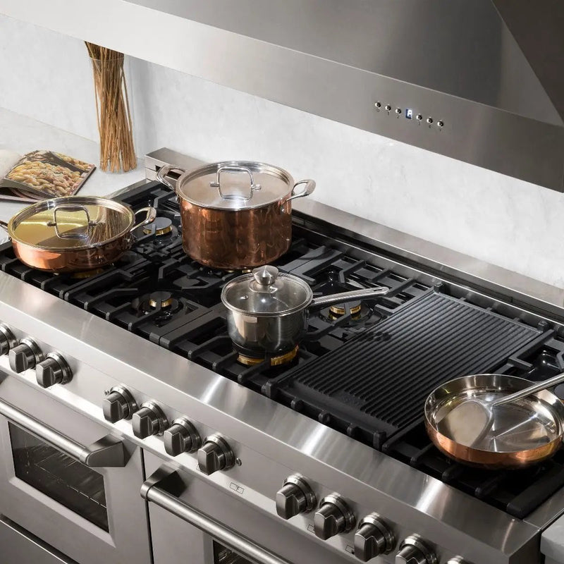ZLINE 60" Dual Fuel Range In Stainless Steel, Brass Burners, RA-BR-60 by Farmhouse Kitchen and Bath