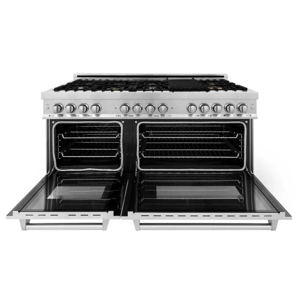 ZLINE 60" Dual Fuel Range In Stainless Steel, Brass Burners, RA-BR-60 by Farmhouse Kitchen and Bath