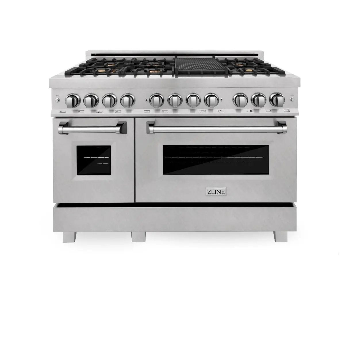 ZLINE 60" Dual Fuel Range, Snow Stainless, Brass Burners, RAS-SN-BR-60 by Farmhouse Kitchen and Bath