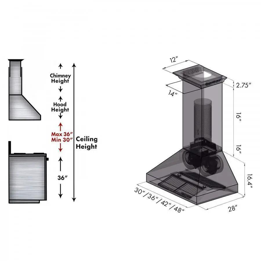 ZLINE 60" Professional Wall Range Hood, Built-in CrownSound Bluetooth Speakers, 697CRN-BT-60 by Farmhouse Kitchen and Bath
