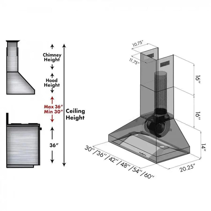 ZLINE 60" Stainless Steel Wall Range Hood 597-60 by Farmhouse Kitchen and Bath