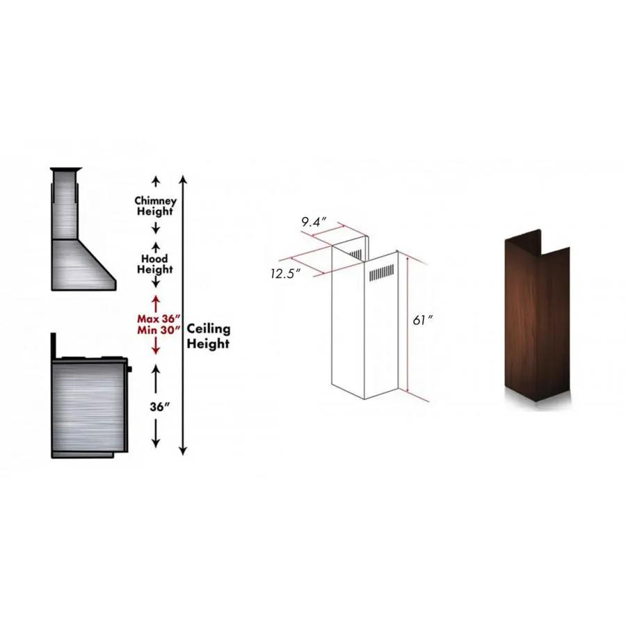 ZLINE 61" Wooden Chimney Extension for Ceilings up to 12.5', KBRR-E by Farmhouse Kitchen and Bath