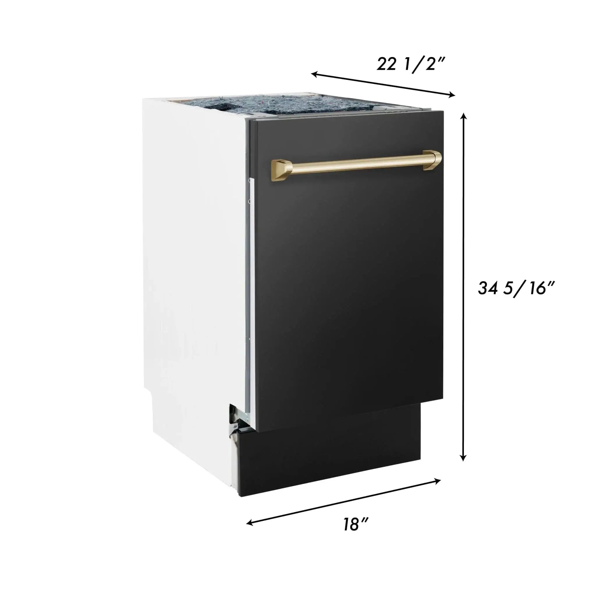 ZLINE Autograph 18" Dishwasher Black Stainless, Bronze, DWVZ-BS-18-CB by Farmhouse Kitchen and Bath