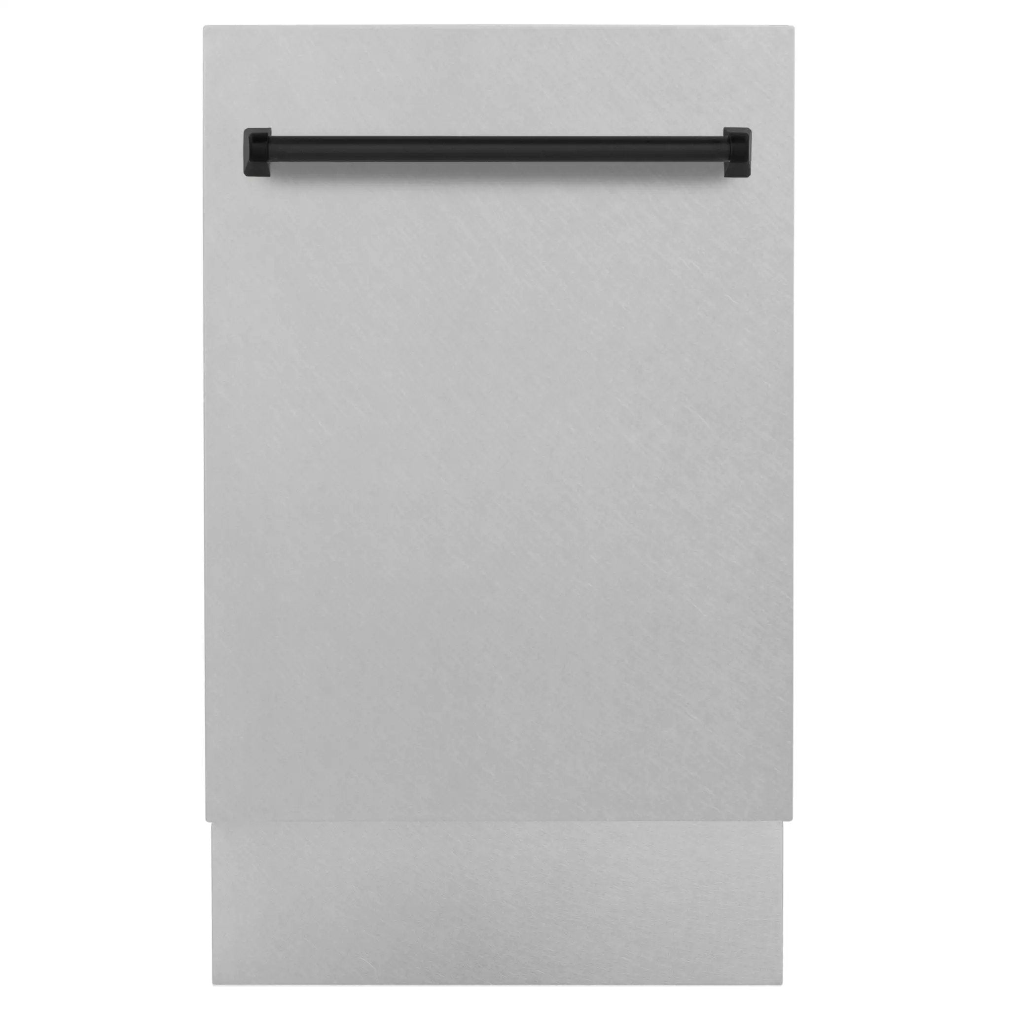 ZLINE Autograph 18" DuraSnow Dishwasher, Black handle DWVZ-SN-18-MB by Farmhouse Kitchen and Bath