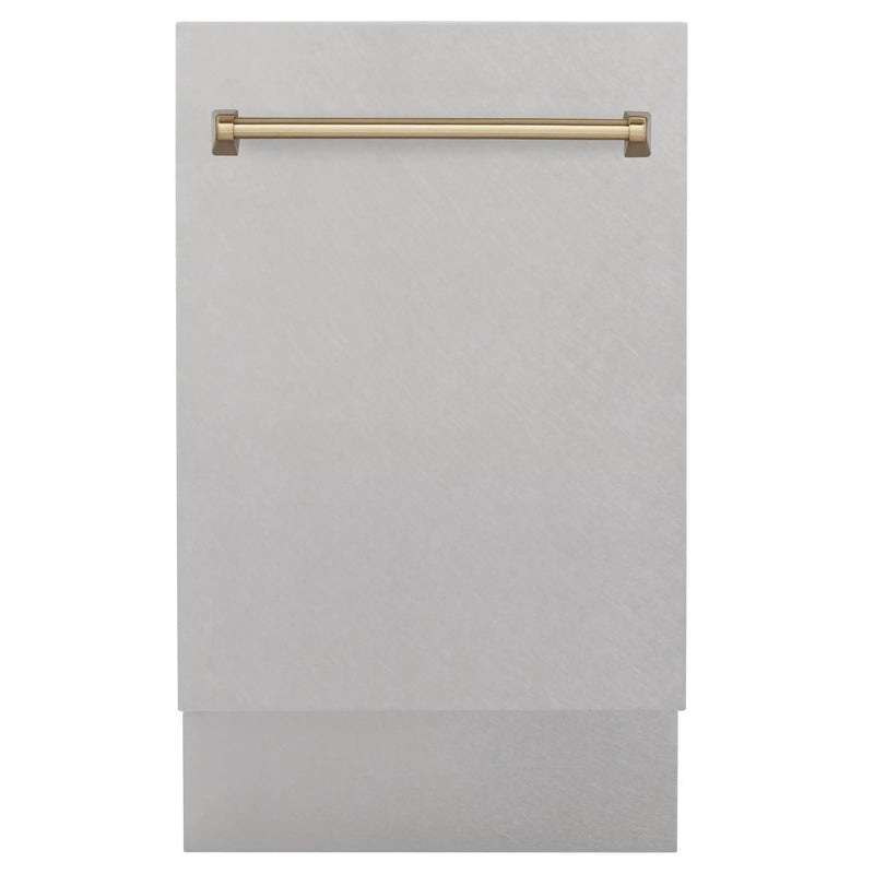 ZLINE Autograph 18" DuraSnow Dishwasher, Bronze Handle DWVZ-SN-18-CB by Farmhouse Kitchen and Bath