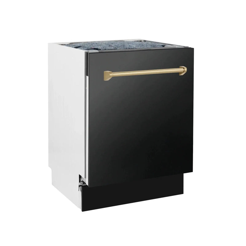 ZLINE Autograph 24" Dishwasher Black Stainless, DWVZ-BS-24-CB by Farmhouse Kitchen and Bath