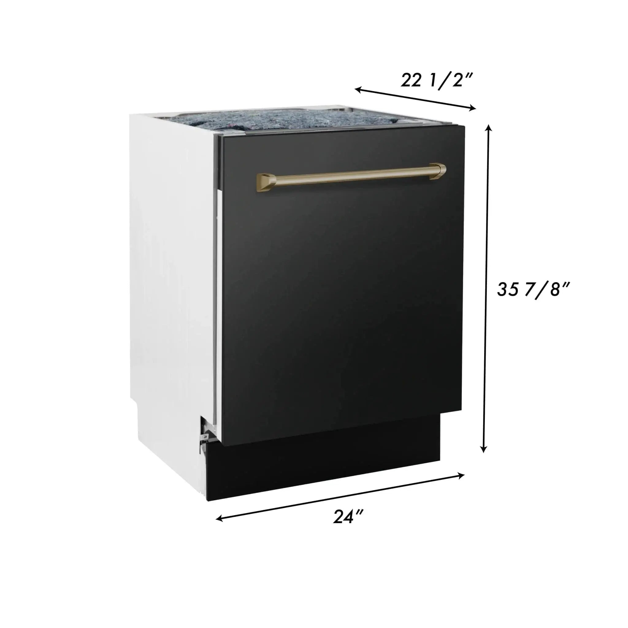 ZLINE Autograph 24" Dishwasher Black Stainless, DWVZ-BS-24-CB by Farmhouse Kitchen and Bath