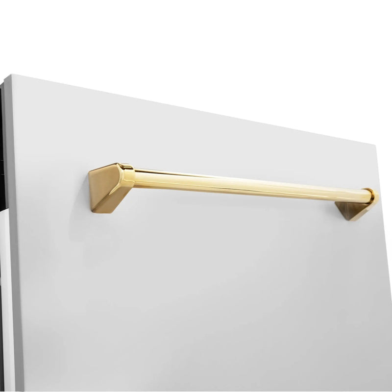 ZLINE Autograph 24" Dishwasher Stainless Door, Gold Handle DWVZ-304-24-G by Farmhouse Kitchen and Bath