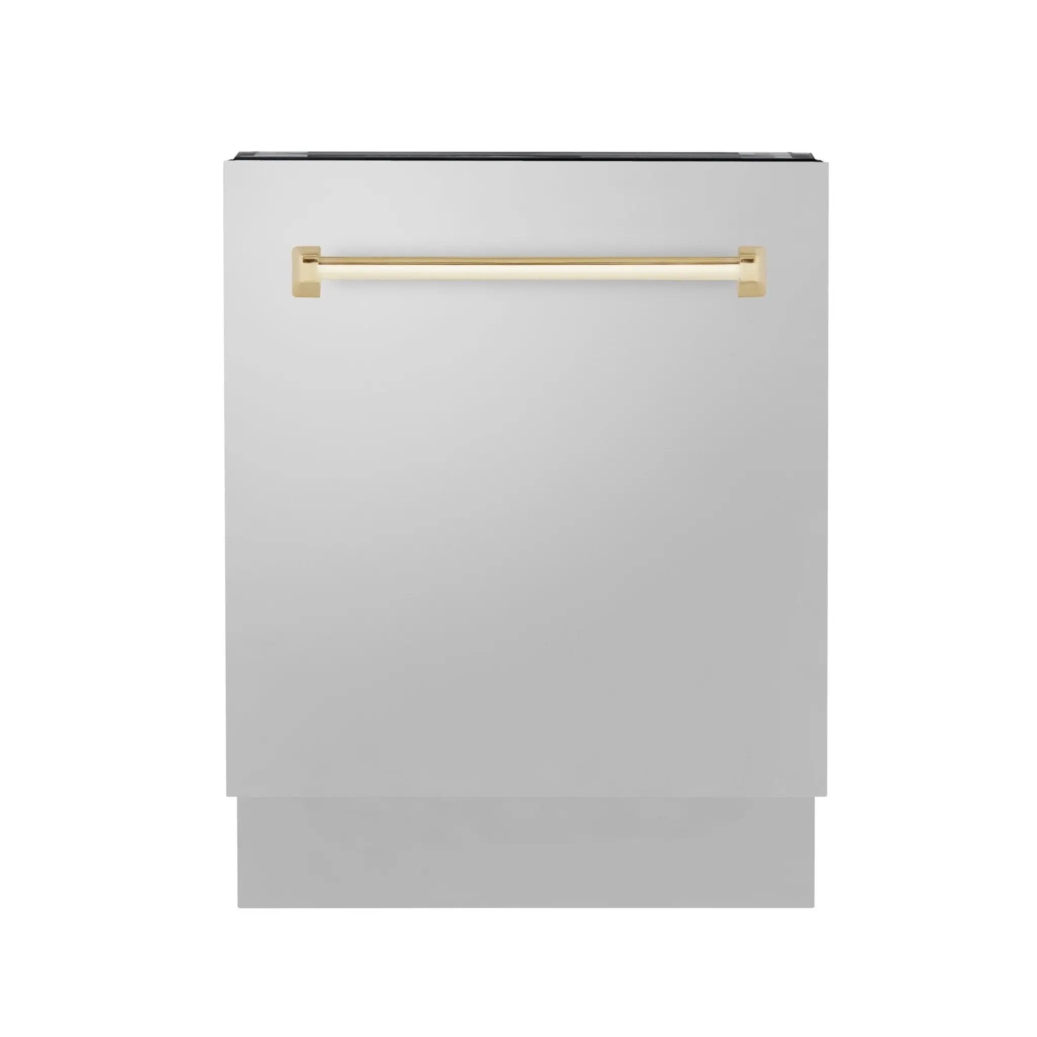 ZLINE Autograph 24" Dishwasher Stainless Door, Gold Handle DWVZ-304-24-G by Farmhouse Kitchen and Bath