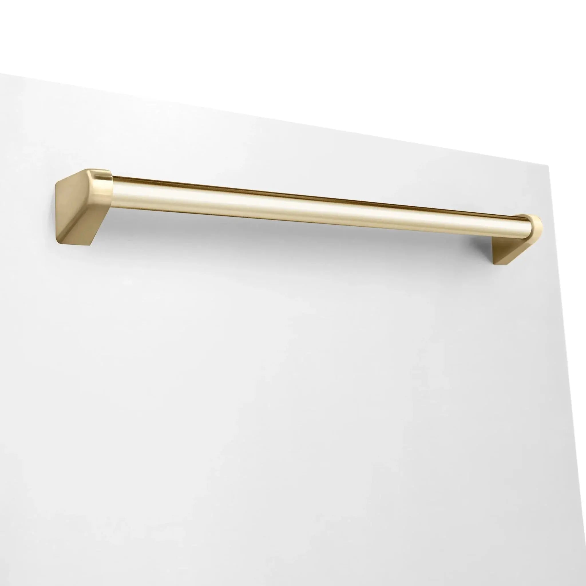 ZLINE Autograph 24" Dishwasher White Door, Gold DWMTZ-WM-24-G by Farmhouse Kitchen and Bath