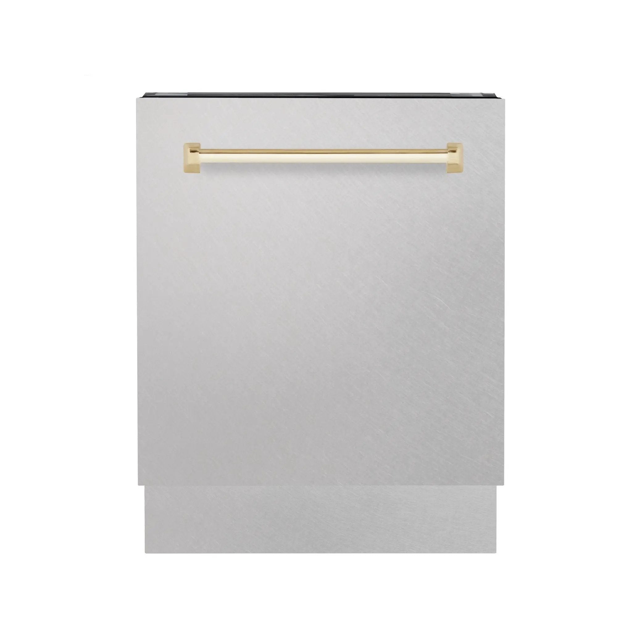 ZLINE Autograph 24" DuraSnow Dishwasher, Gold Handle DWVZ-SN-24-G by Farmhouse Kitchen and Bath