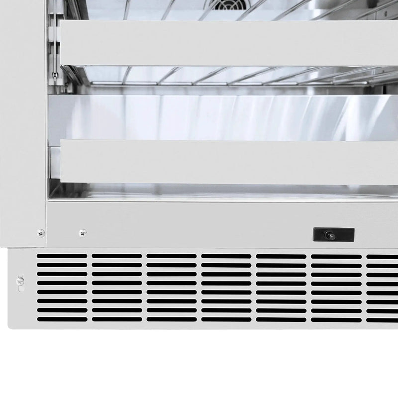ZLINE Autograph 24 in. Dual Zone 44 Bottle Wine Cooler With Panel Ready Glass Door And Champagne Bronze Handle RWDPOZ-24-CB by Farmhouse Kitchen and Bath