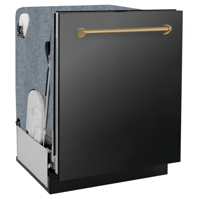 ZLINE Autograph Edition 24" Dishwasher Black Stainless, DWMTZ-BS-24-CB by Farmhouse Kitchen and Bath
