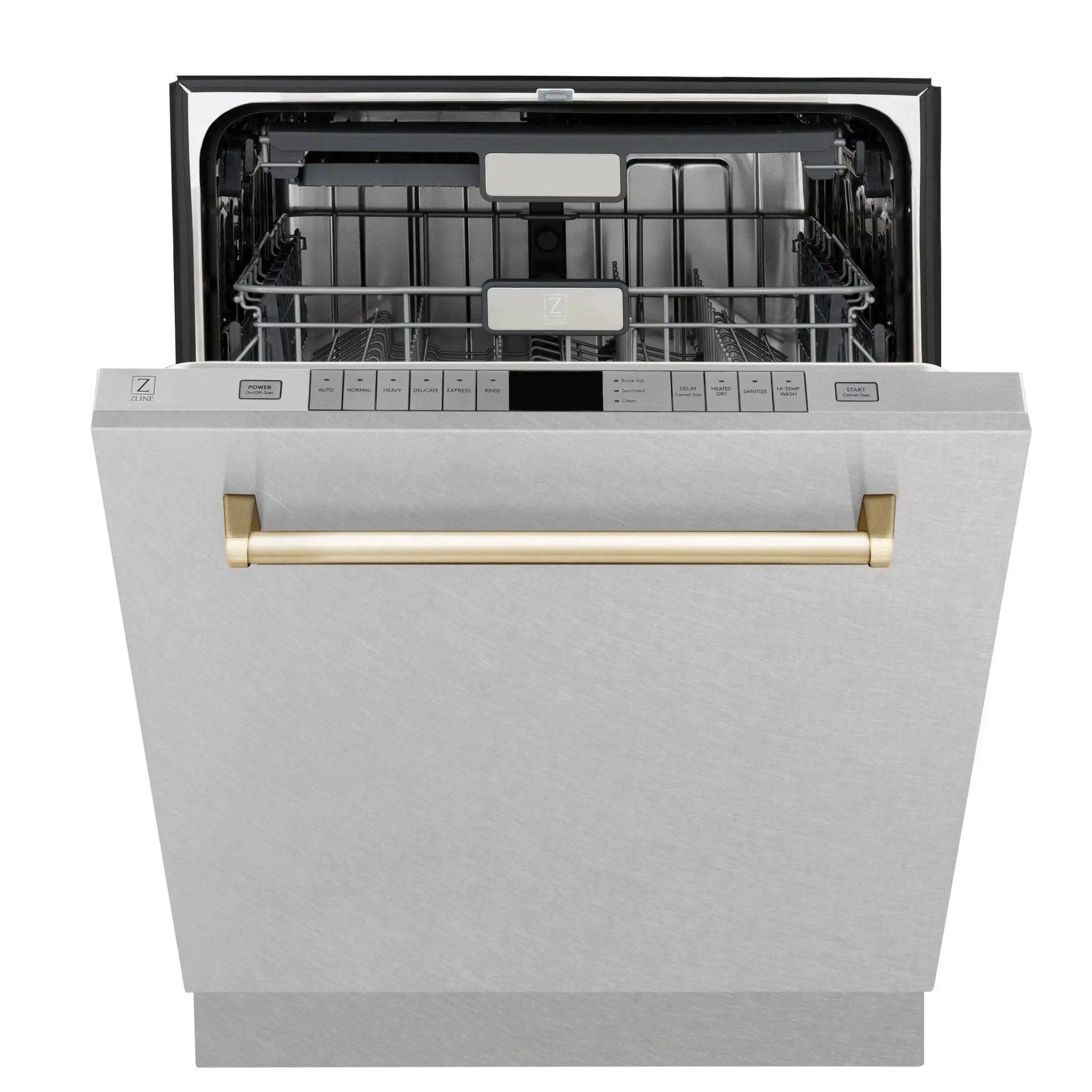 ZLINE Autograph Edition 24" Dishwasher DuraSnow, Gold DWMTZ-SN-24-G by Farmhouse Kitchen and Bath