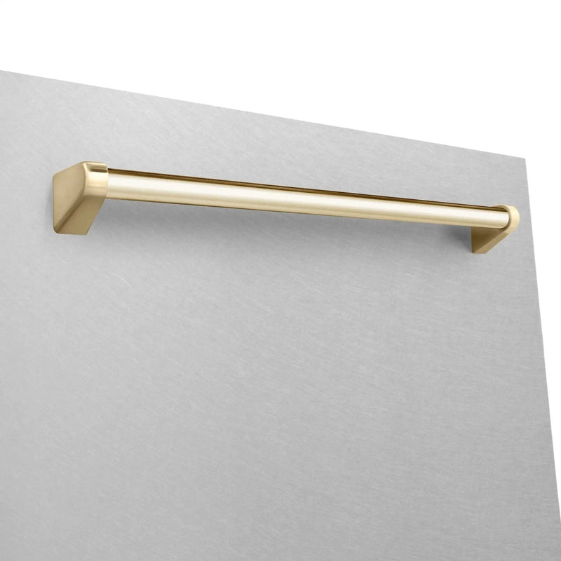 ZLINE Autograph Edition 24" Dishwasher DuraSnow, Gold DWMTZ-SN-24-G by Farmhouse Kitchen and Bath