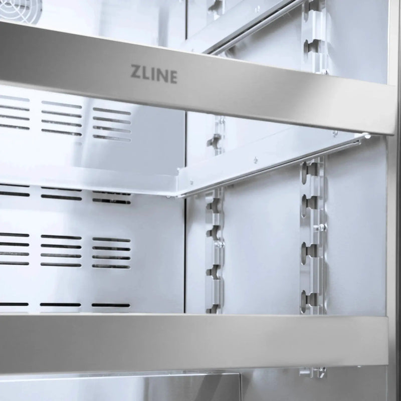 ZLINE Autograph Edition 24 in. Touchstone 151 Can Beverage Fridge With Panel Ready Glass Door And Matte Black Handle RBSPOZ-24-MB by Farmhouse Kitchen and Bath