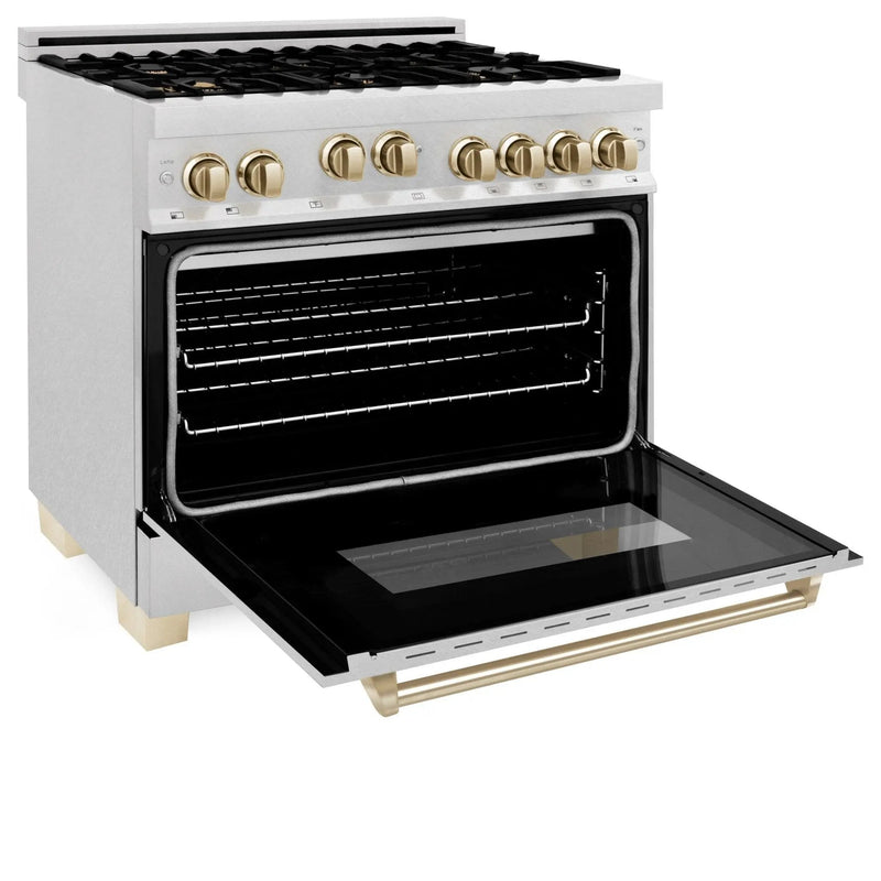ZLINE Autograph Edition 36" Dual Fuel Range, Gold Accents, RAZ-36-G by Farmhouse Kitchen and Bath