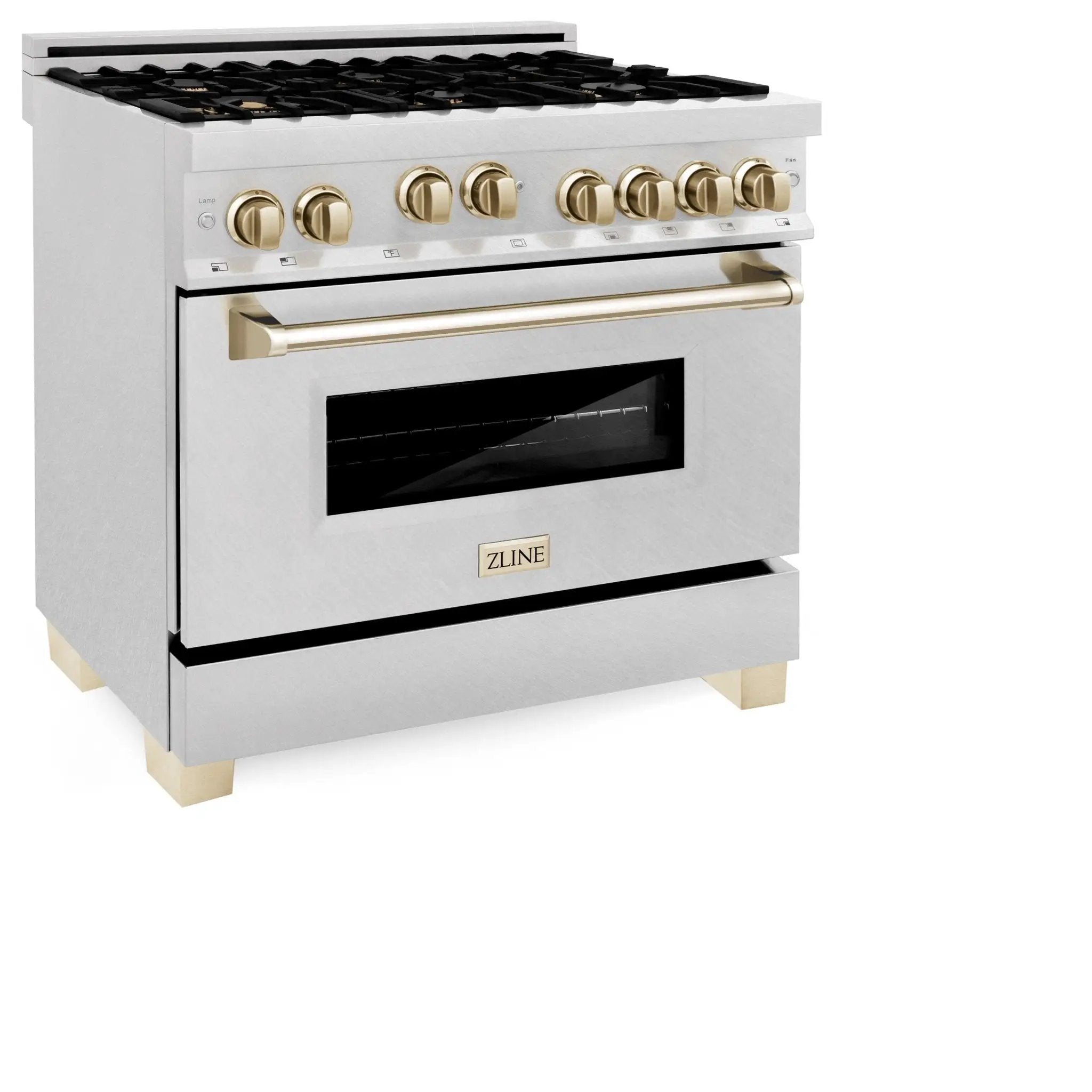 ZLINE Autograph Edition 36" Dual Fuel Range, Gold Accents, RAZ-36-G by Farmhouse Kitchen and Bath